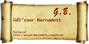 Gácser Bernadett névjegykártya