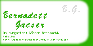 bernadett gacser business card