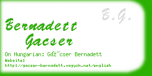 bernadett gacser business card